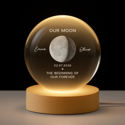5885LUS1 custom crystal ball lamp moon phase anniversary gift for couples 5885l8pzg