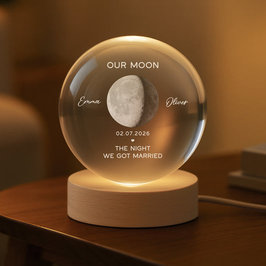 5885LUS2 custom crystal ball lamp moon phase anniversary gift for couples 5885l8pzg