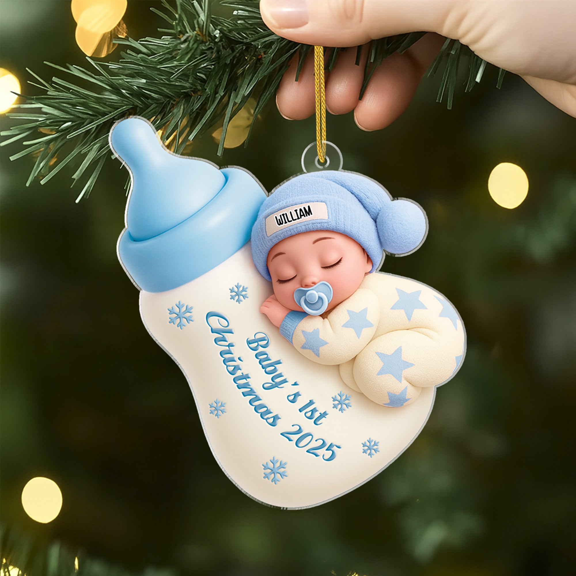 5889OUS2 3d printing effect personalized acrylic baby 1st christmas ornament 5889O6ZCK