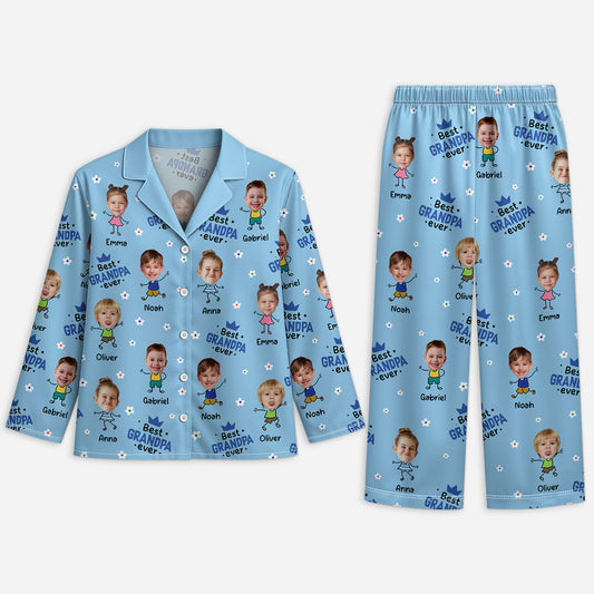 5898VUS1 personalized pajamas with faces _best grandpa ever gifts_ 5898V