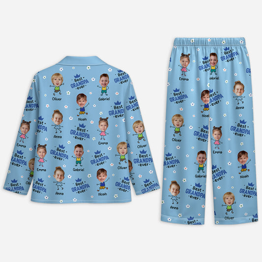 5898VUS2 personalized pajamas with faces _best grandpa ever gifts_ 5898V