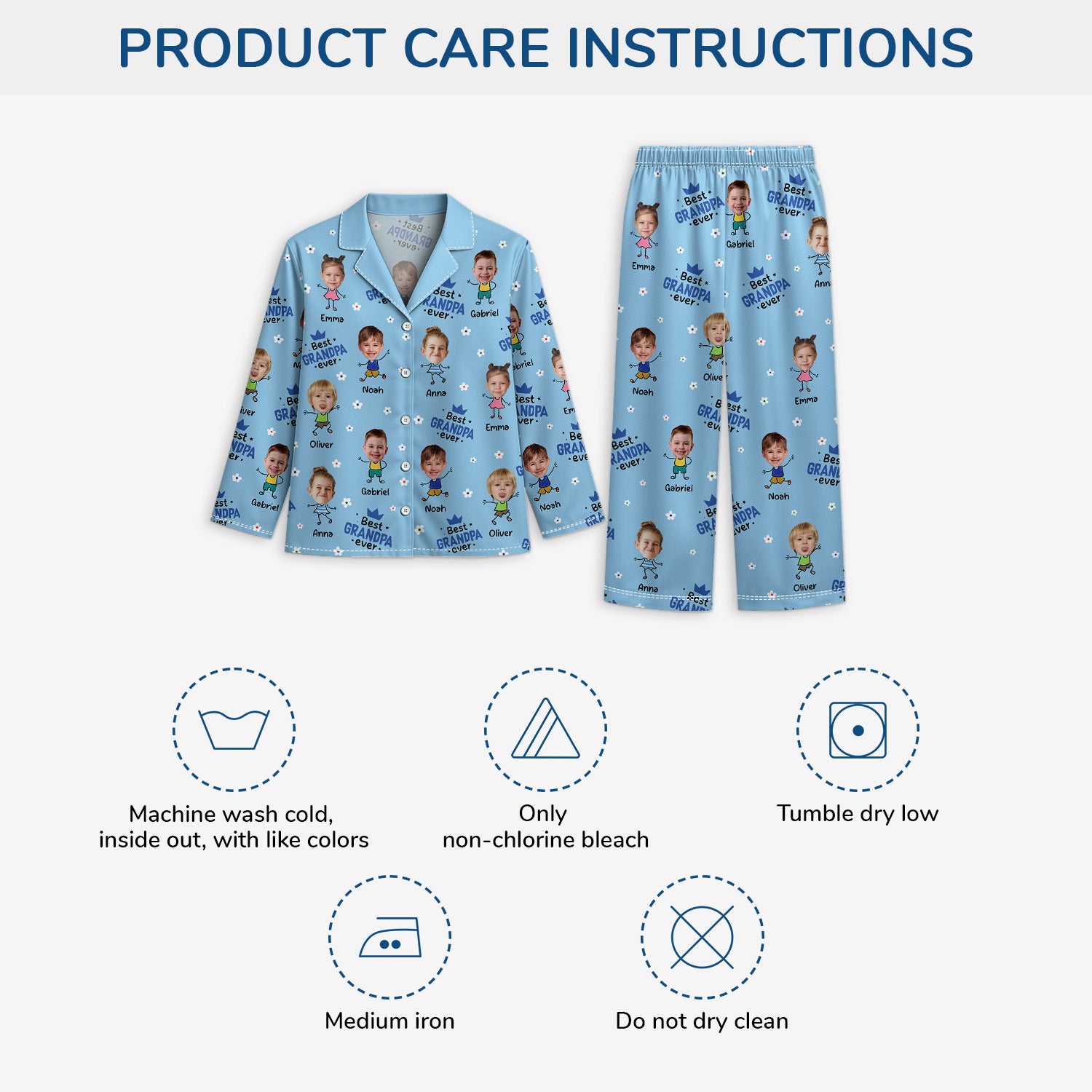 5898VUS4 personalized pajamas with faces _best grandpa ever gifts_ 5898V