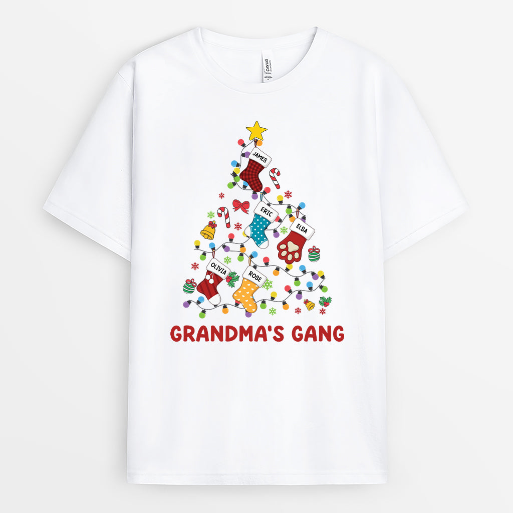 5908AUS1 personalized xmas gifts grandma shirt with grandkids names 5908AKLTA