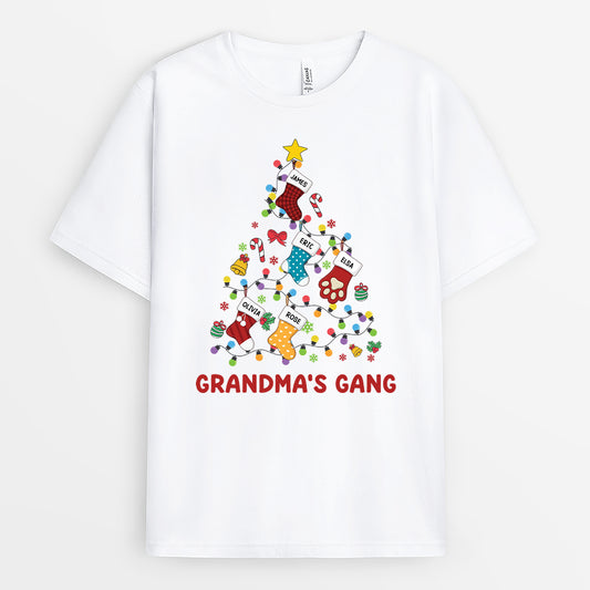 5908AUS1 personalized xmas gifts grandma shirt with grandkids names 5908AKLTA