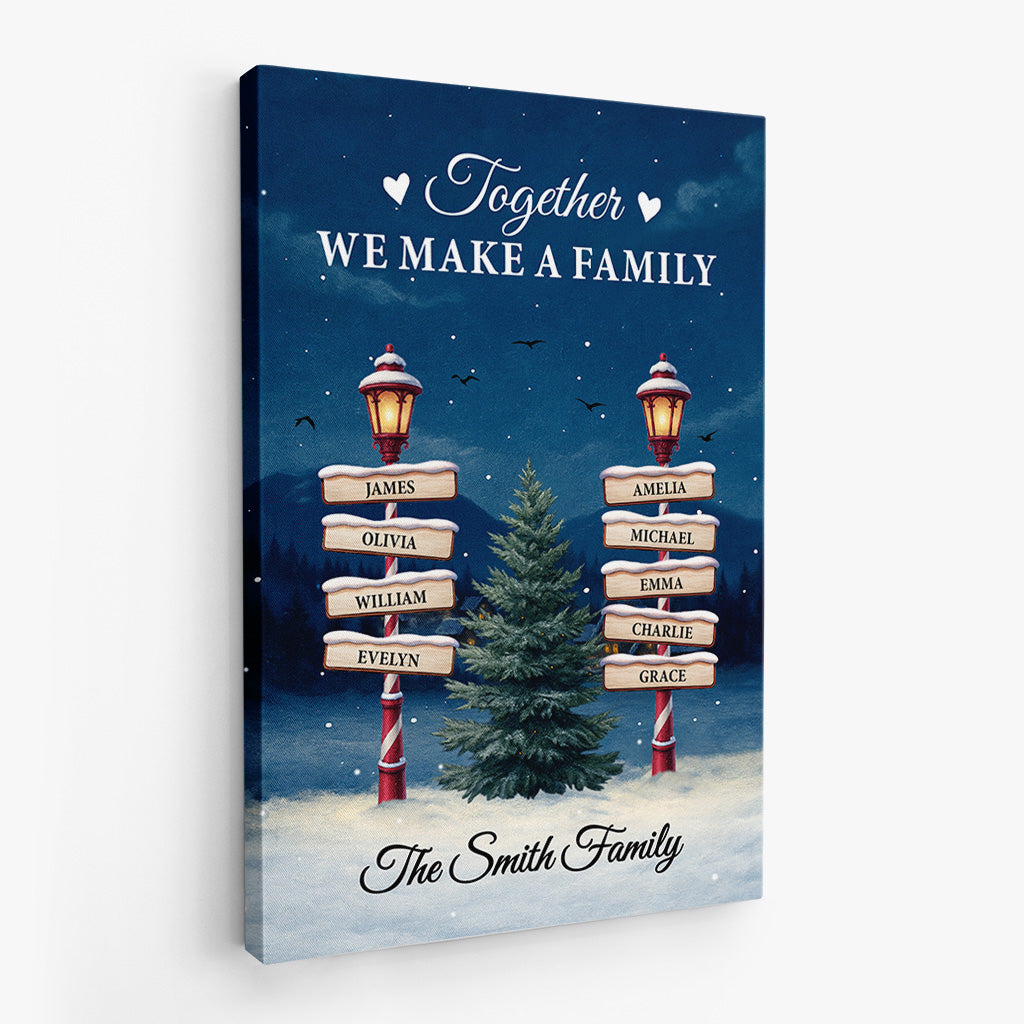 5909CUS2 personalized christmas canvas together we make a family wall art 5909C3VMI