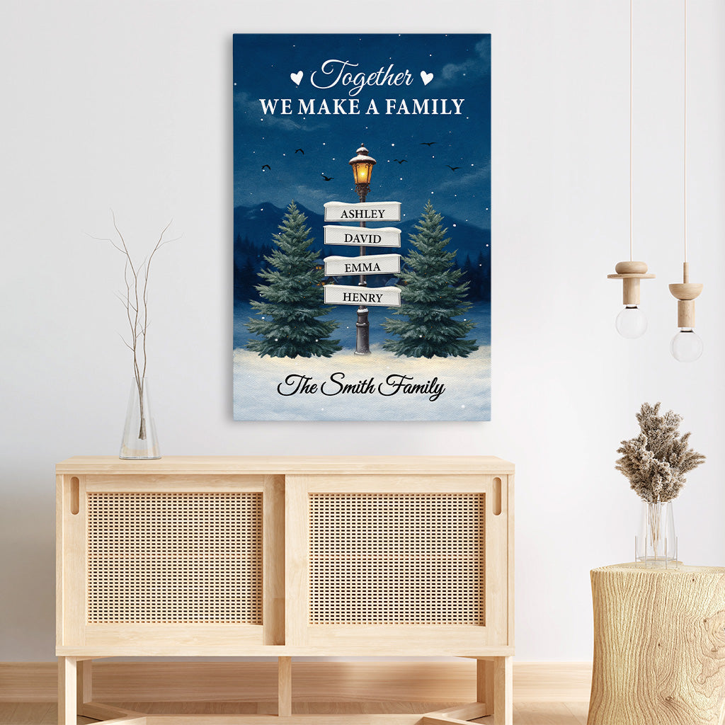 5909CUS3 personalized christmas canvas together we make a family wall art 5909C3VMI