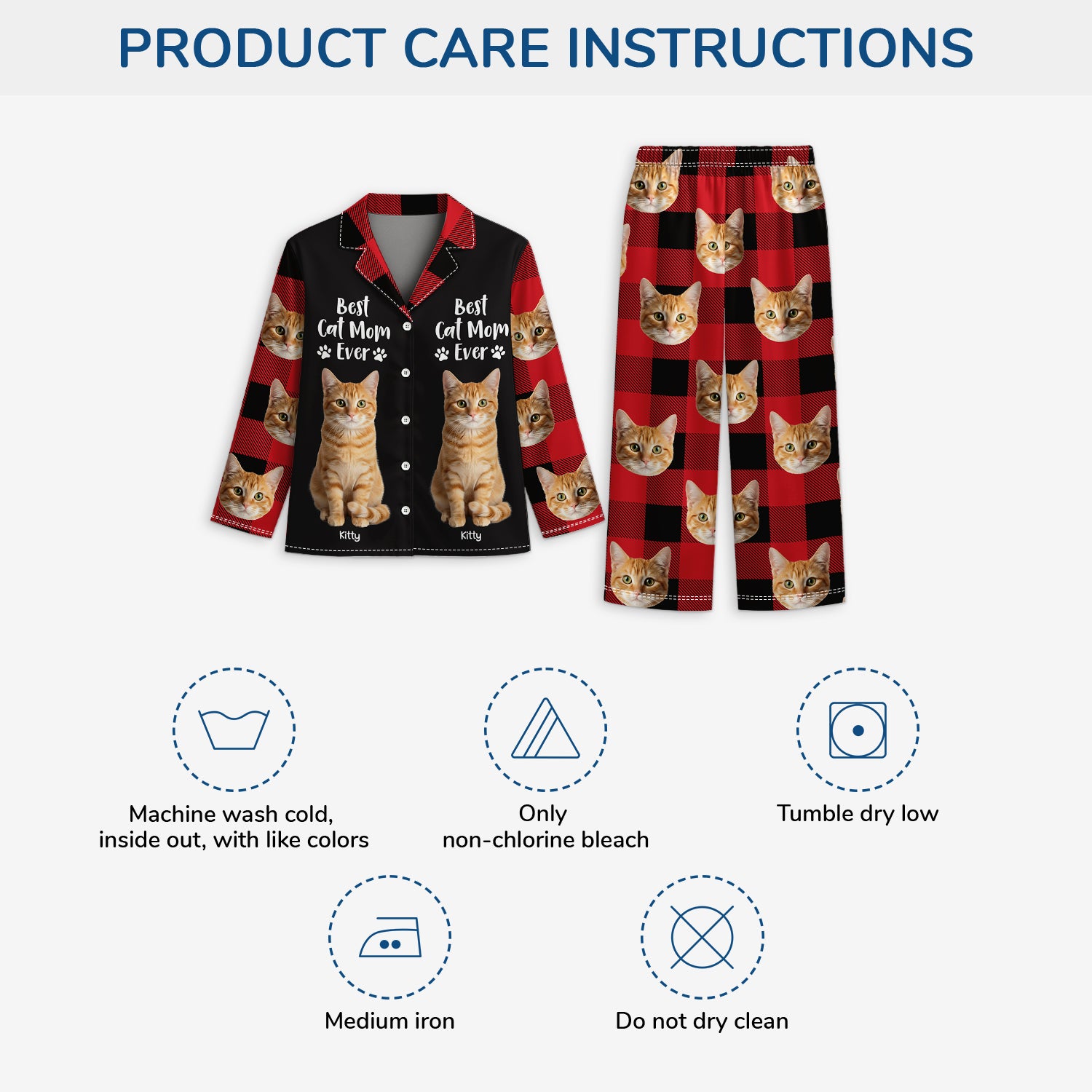 5914VUS4 custom pajamas with cat face_ best cat mom ever gifts 5914VTHCD