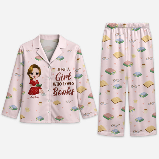 5915VUS1 custom gifts for book lovers just a girl who loves books pajamas 5915V3QZA