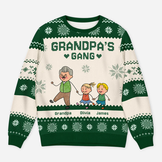 5919WUS1 personalized gifts for grandpa grandpa gang ugly christmas sweater 5919WKMNB