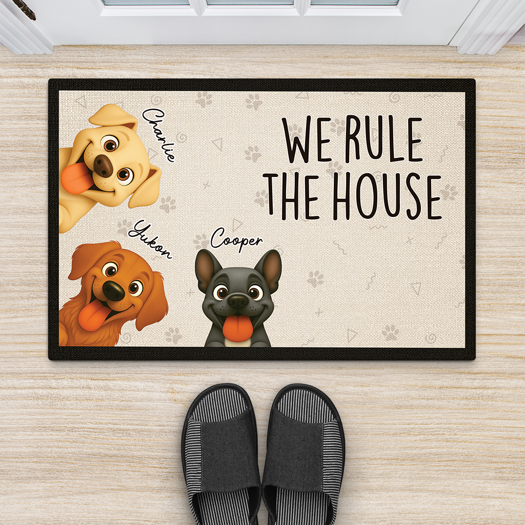 5925DUS2 we rule the house dog doormat personalized gifts for dog owners 5925D8H0C