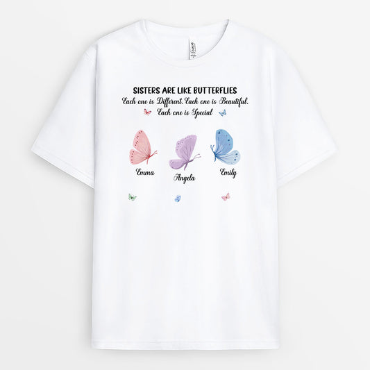 5927AUS1 sisters are like butterfiles shirt personalized gift for sister 5927A8VCE