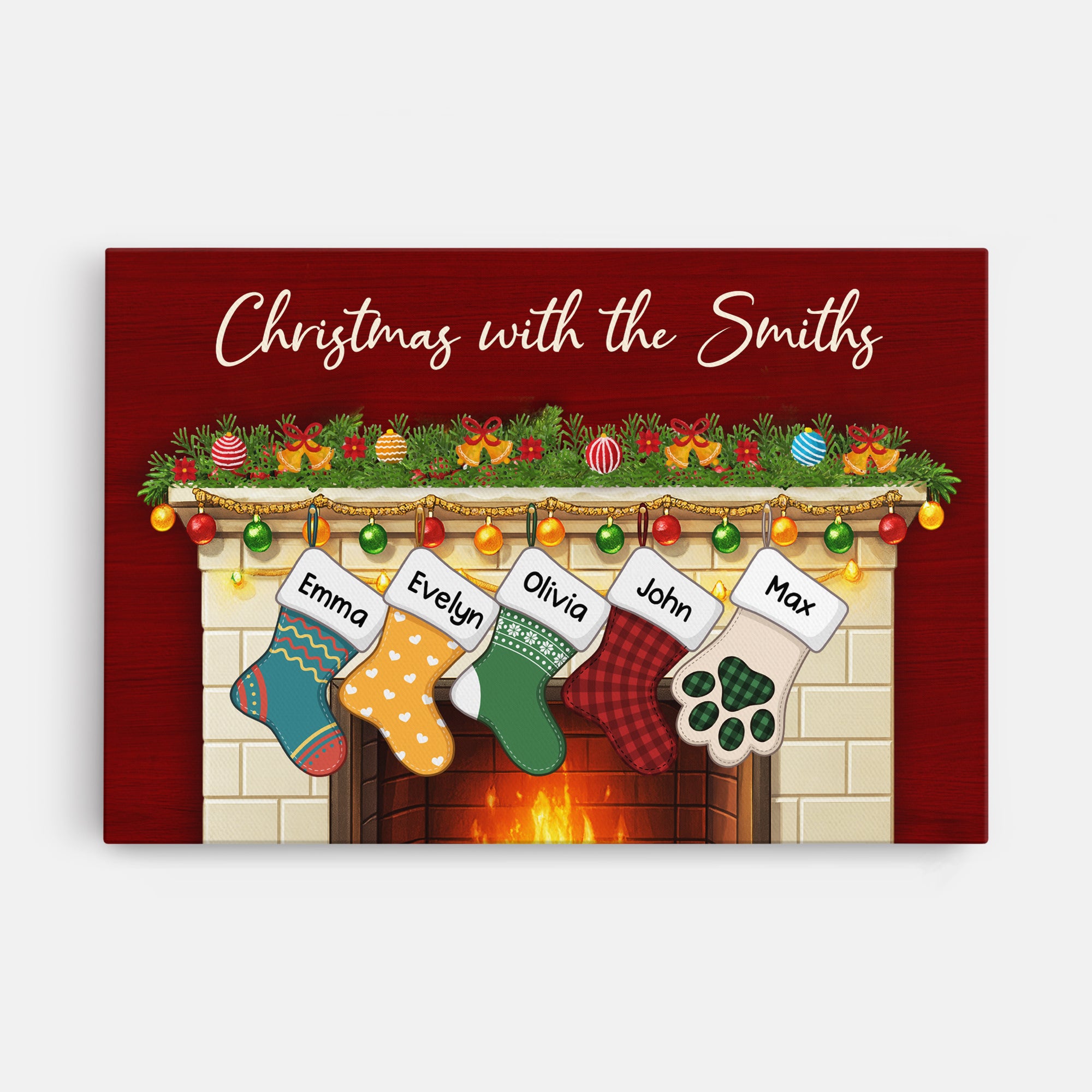5928CUS1 personalized christmas with family canvas family xmas gifts 5928CTVAI