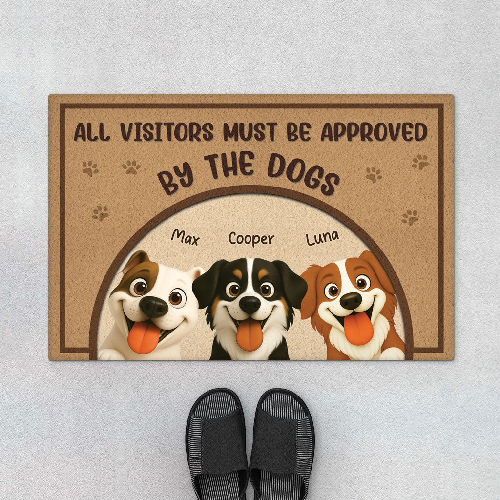 5931DUS1 all visitors must be approved by the dog door mat custom dog lover gifts 5931D6TAC_b459a202 03c4 428c 8946 5579b8d1b114