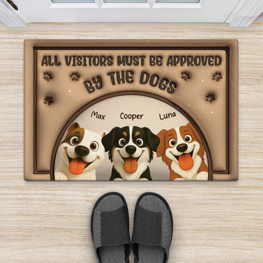 5931DUS2 all visitors must be approved by the dog door mat custom dog lover gifts 5931D6TAC_977c10e4 9523 4dfc 850a b32dd957e949