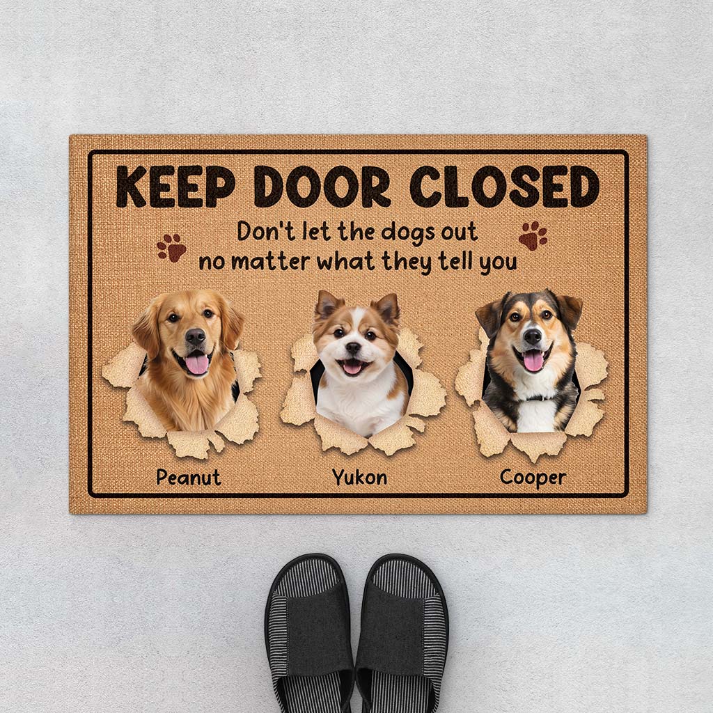 5932DUS1 keep door closed doormat with dog photo custom dog lover gifts 5932D6VZC