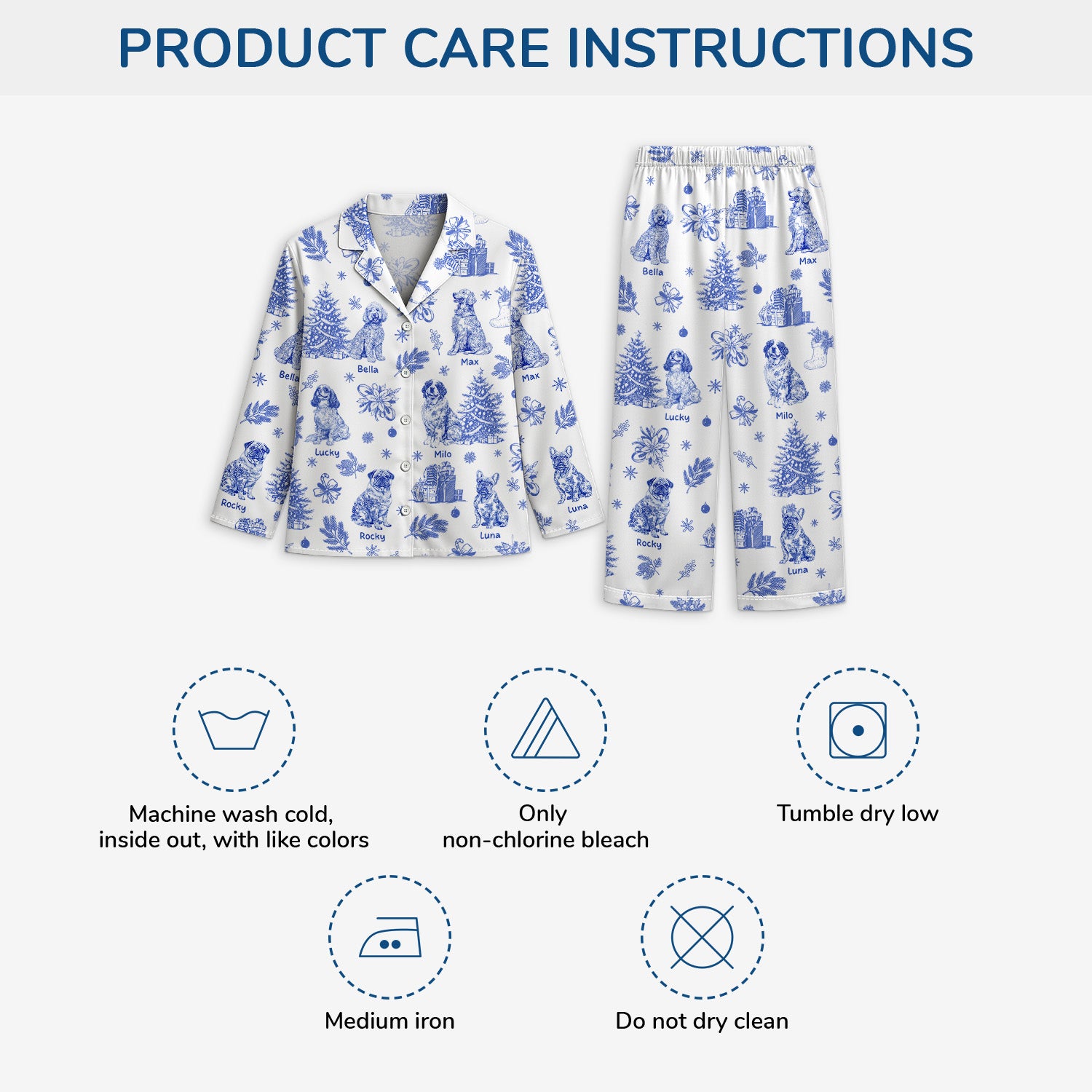 5938VUS4 blue toile dog pajamas personalized dog gifts for owners 5938V6ZMC