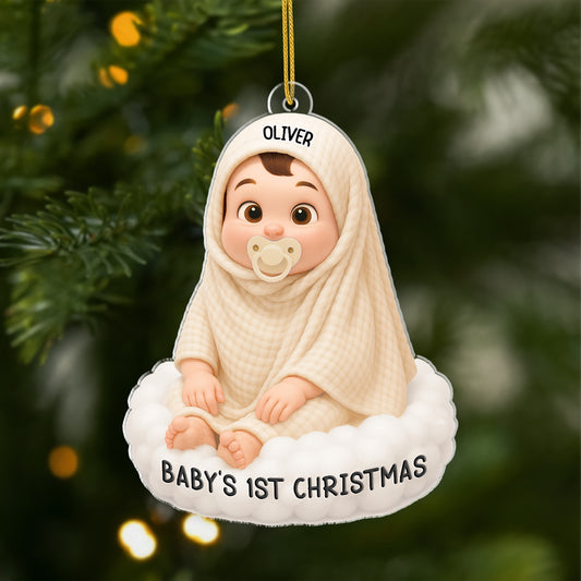 5940OUS1 3d printing effect acrylic christmas ornaments for newborns babys 1st christmas gifts 5940OKZCK