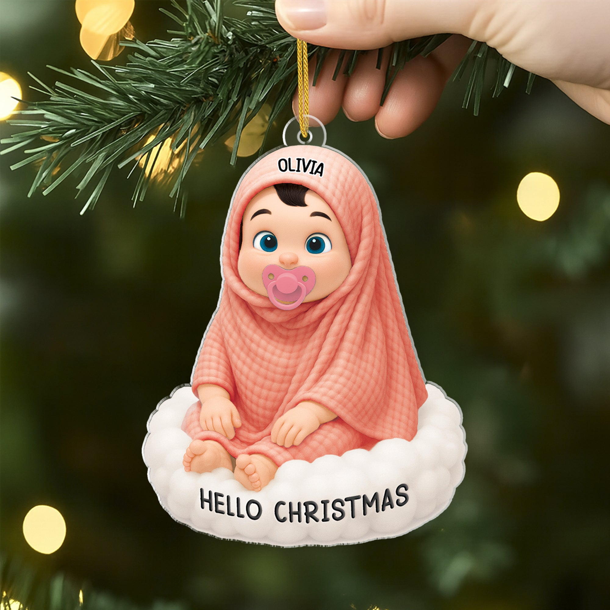 5940OUS2 3d printing effect acrylic christmas ornaments for newborns babys 1st christmas gifts 5940OKZCK