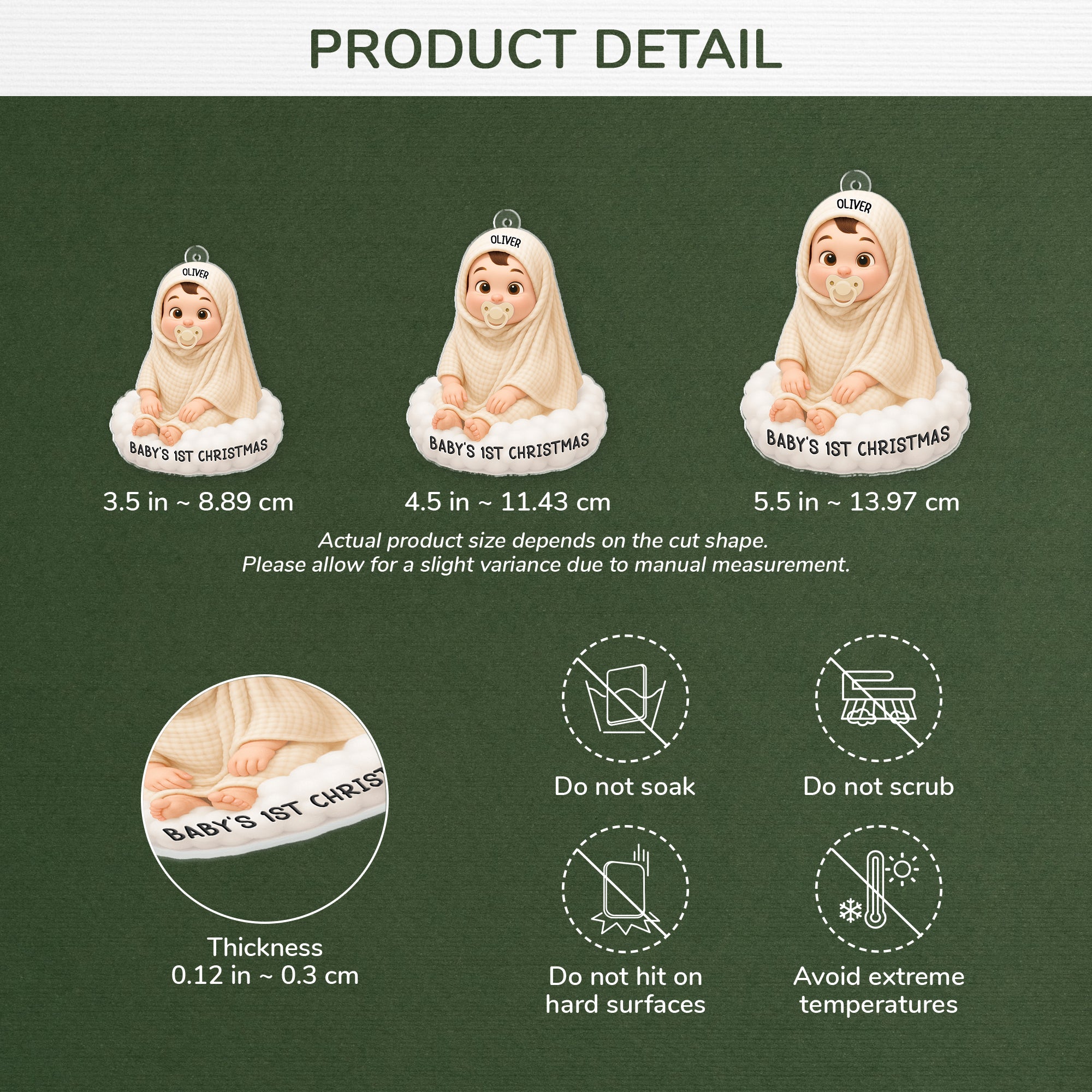 5940OUS3 3d printing effect acrylic christmas ornaments for newborns babys 1st christmas gifts 5940OKZCK