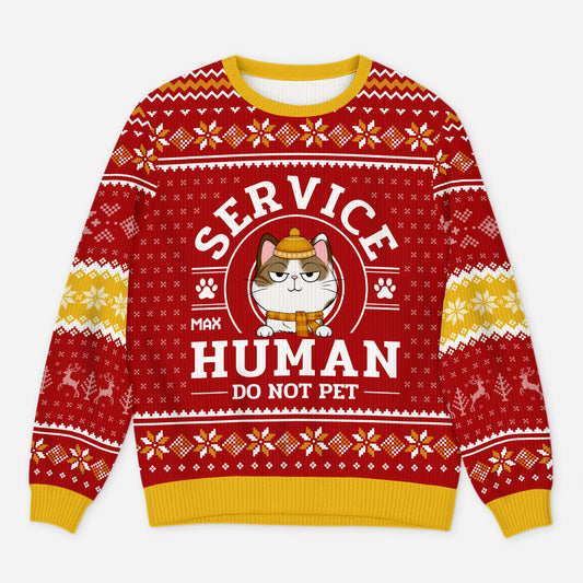 5943WUS1 personalized cat ugly christmas sweater service human do not pet_ 5943WKKND