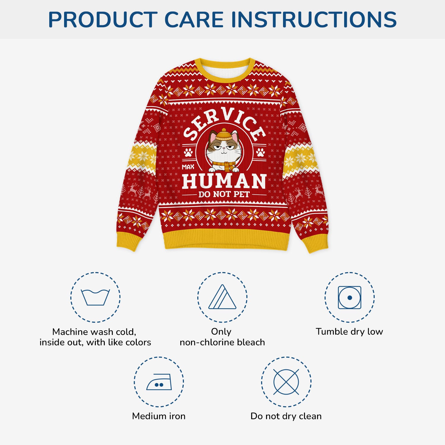 5943WUS4 personalized cat ugly christmas sweater service human do not pet_ 5943WKKND