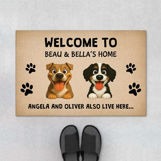5945DUS1 personalized dog gifts for owners dogs welcome doormat 5945DKL0C