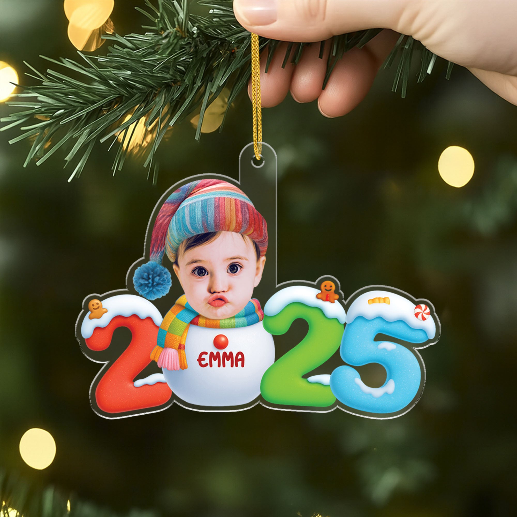 5946OUS2 3d printing effect acrylic xmas ornaments personalized gifts for kids 5946OKVQK