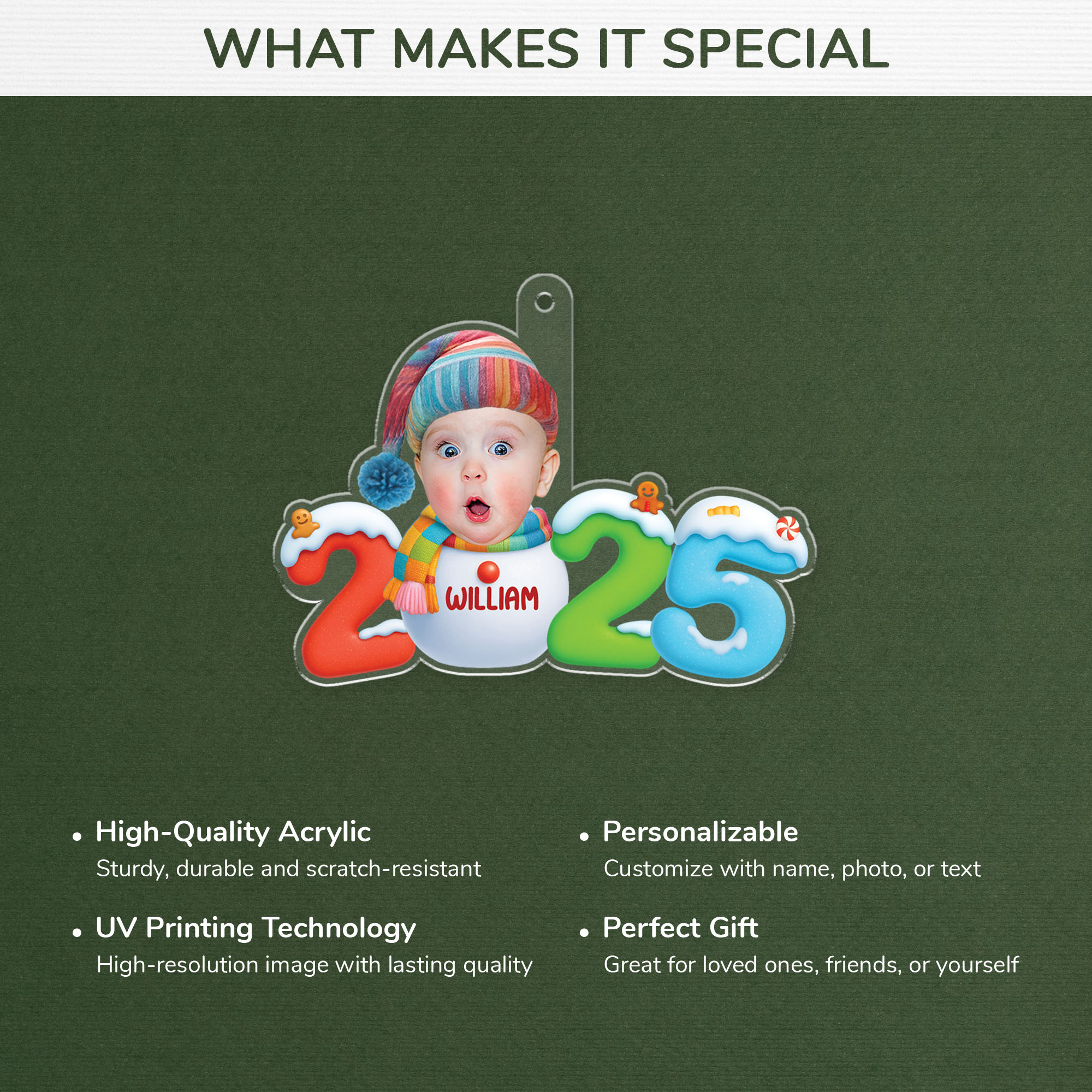 5946OUS4 3d printing effect acrylic xmas ornaments personalized gifts for kids 5946OKVQK