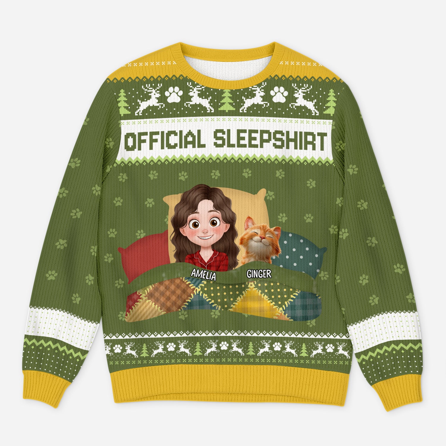 5947WUS1 custom cat ugly christmas sweater official sleepshirt for cat lovers 5947WKLND