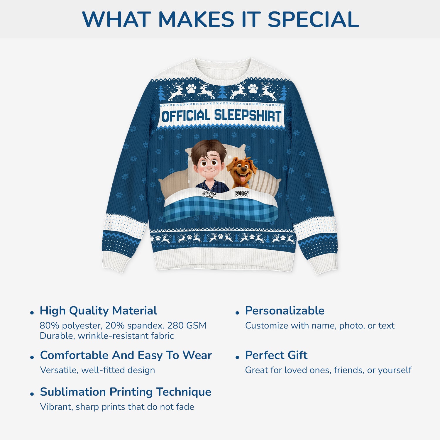 5947WUS5 custom dog ugly christmas sweater official sleepshirt for dog lovers 5947WKLNC