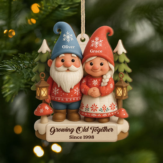 5953OUS1 3d printing effect 1 layered wooden gnome couple ornament custom christmas gifts 5953OKM5G