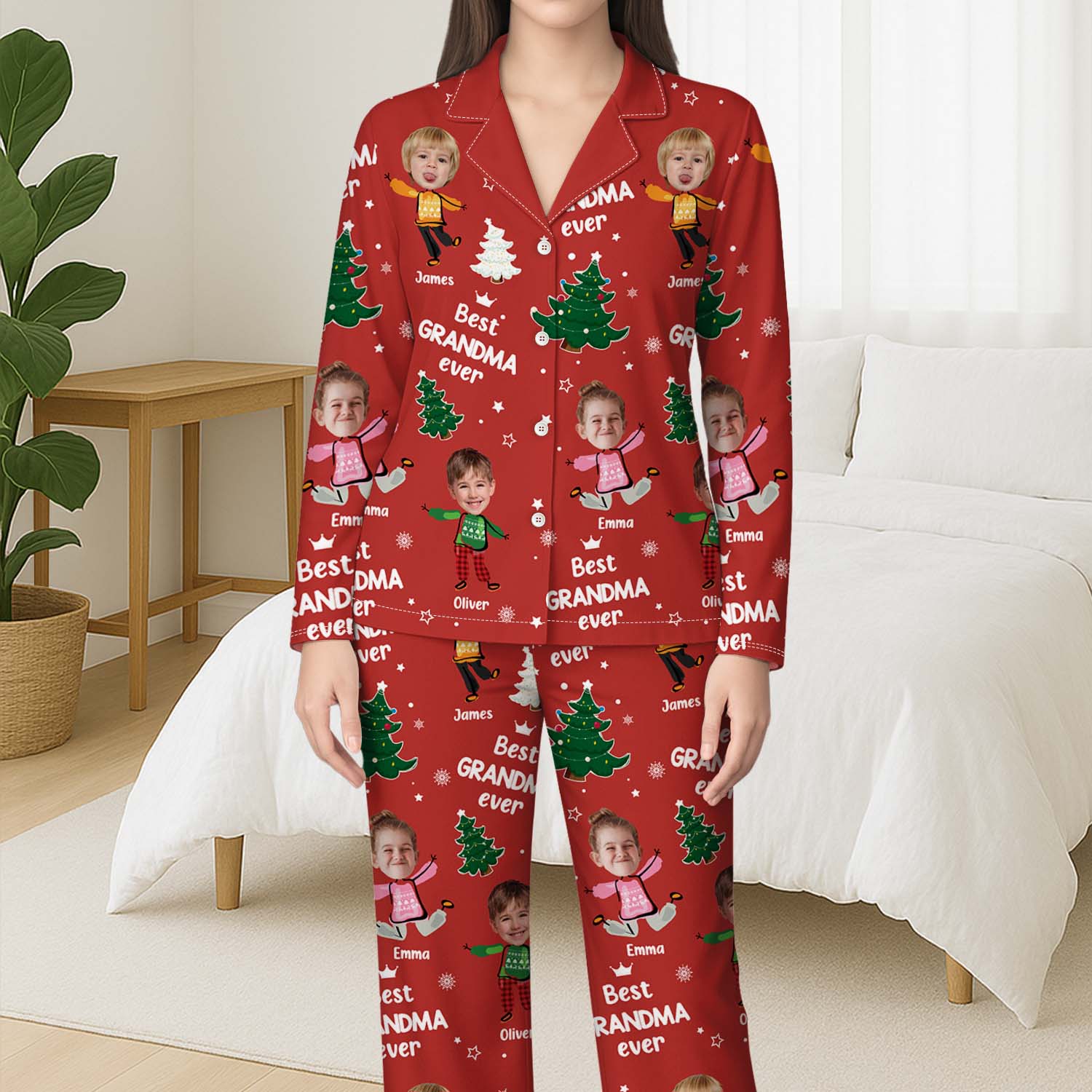 5955VUS3 custom christmas pajamas_ with faces gifts for grandpa grandma 5955V8YZB