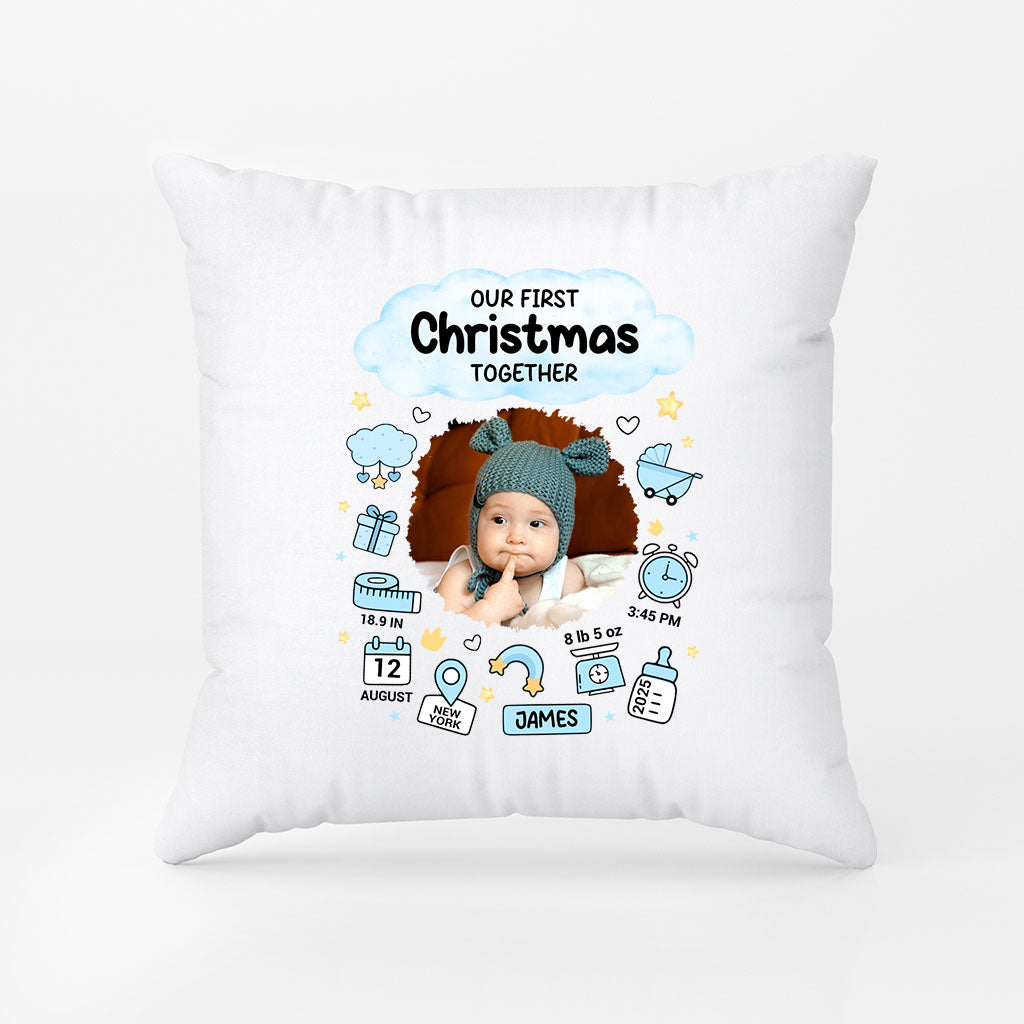 5967PUS2 our first christmas together photo pillow personalized newborn gifts 5967P8VTK