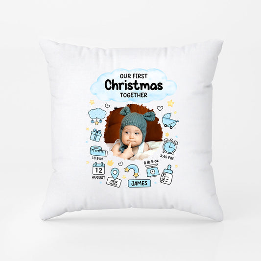 5967PUS2 our first christmas together photo pillow personalized newborn gifts 5967P8VTK