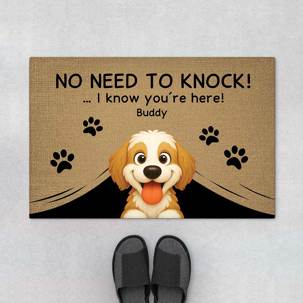 5969DUS1 no need to knock doormat personalized gifts for dog lovers 5969DKZ0C