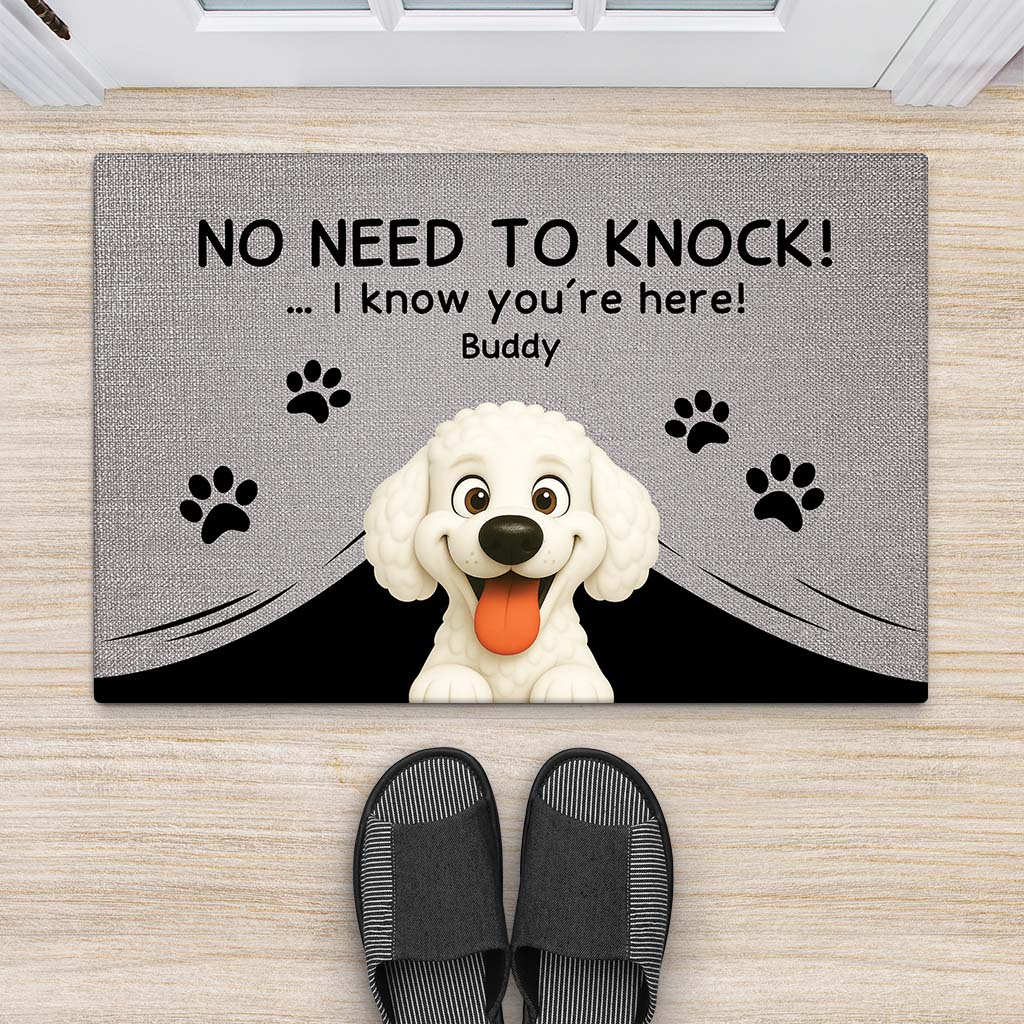5969DUS2 no need to knock doormat personalized gifts for dog lovers 5969DKZ0C