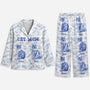 5970VUS1 blue toile cat pajamas personalized gifts for cat lovers 5970VKMTD