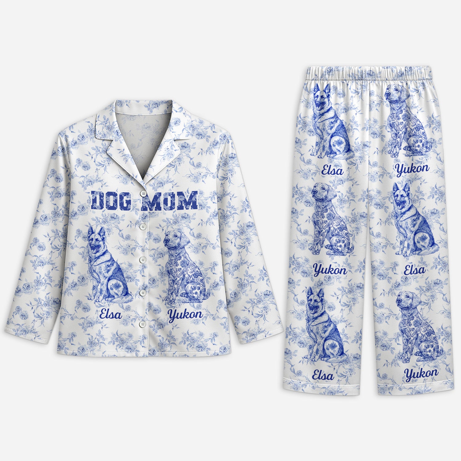 5970VUS1 blue toile dog pajamas personalized gifts for dog lovers 5970VKMTC