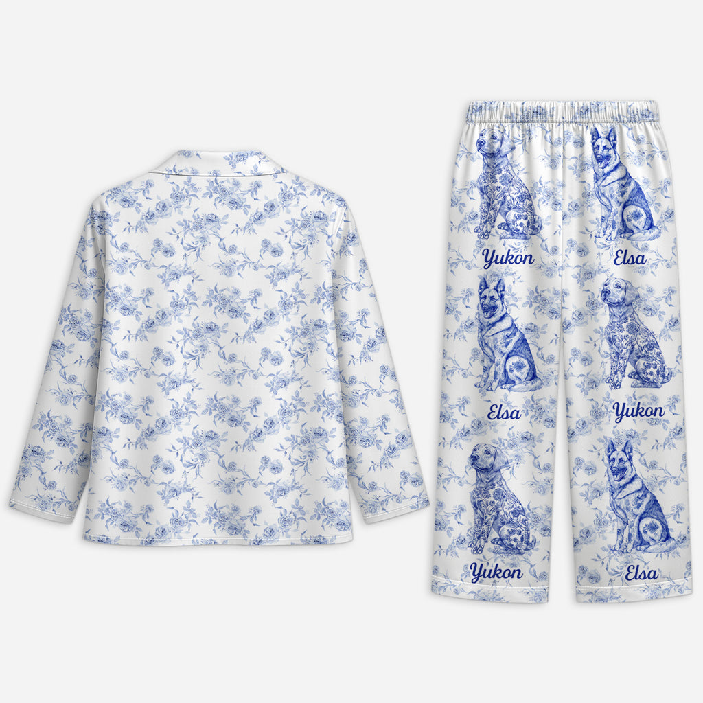 5970VUS2 blue toile dog pajamas personalized gifts for dog lovers 5970VKMTC