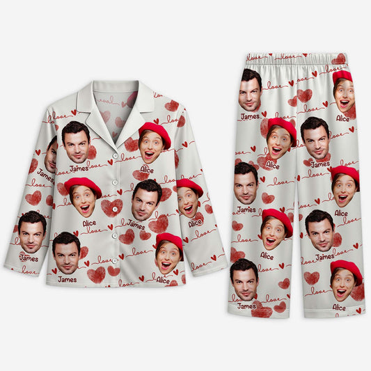5973VUS1 custom pajamas with faces on them matching gifts for couples 5973VTLZG_1