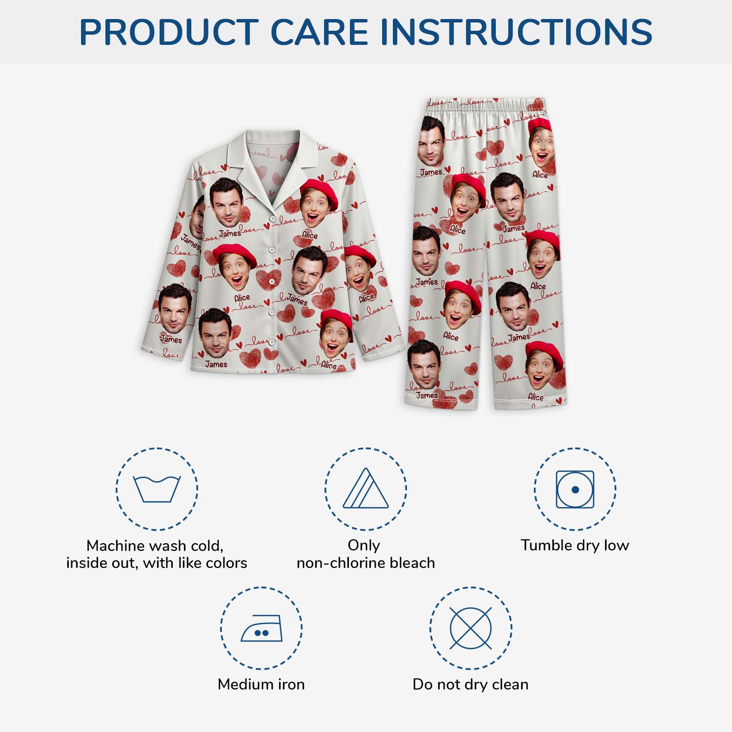 5973VUS1 custom pajamas with faces on them matching gifts for couples 5973VTLZG_4