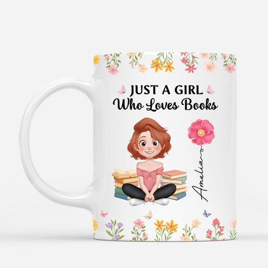 5982MUS1 just a girl who loves books mug customized gifts for book lovers 5982M3VCA