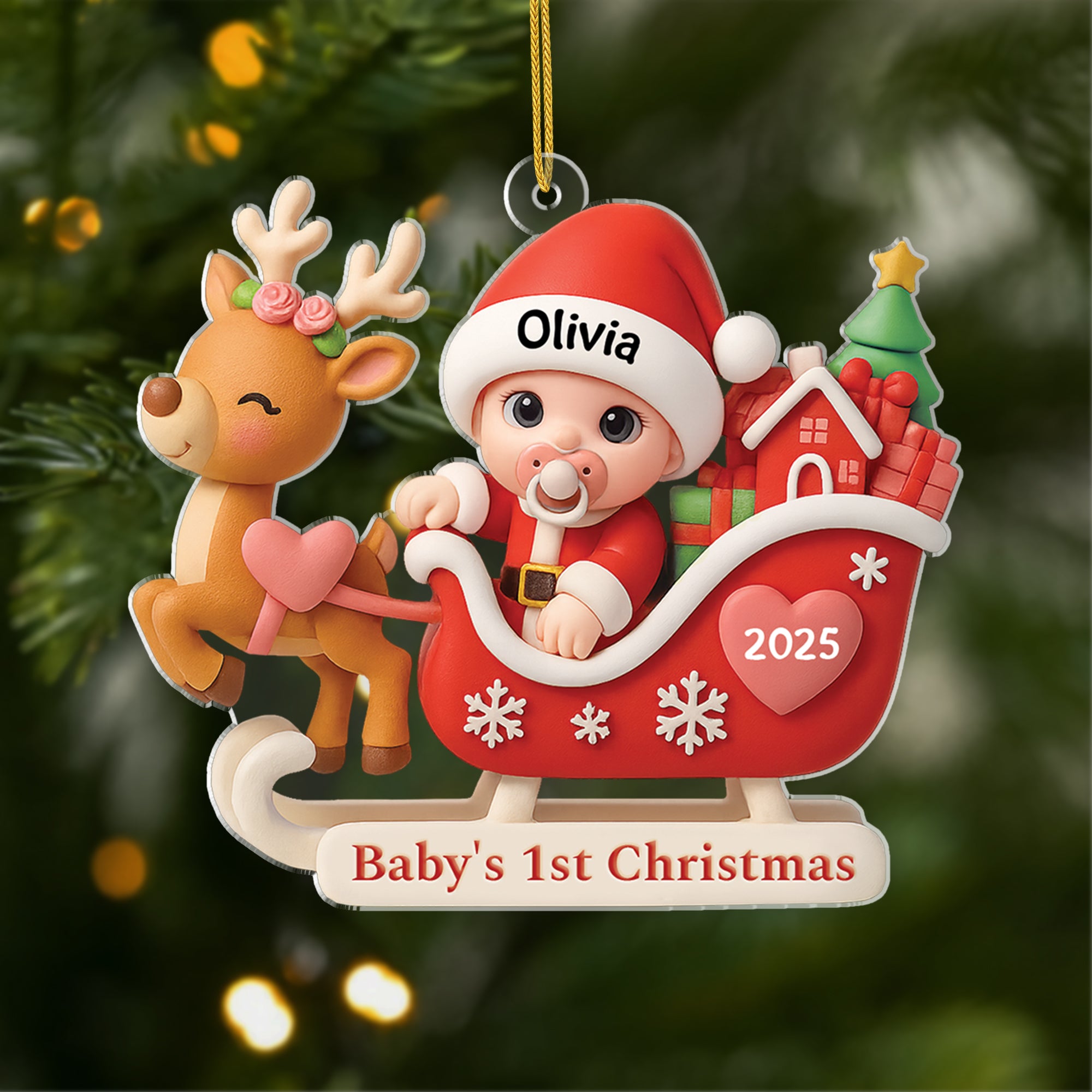 5989OUS1 3d printing effect personalized acrylic babys 1st christmas ornaments for newborns 5989O8VNK