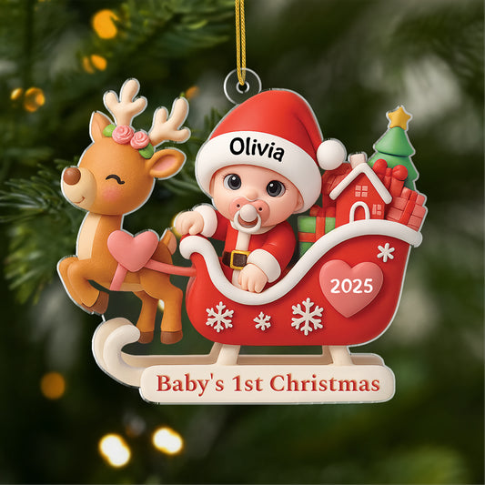 5989OUS1 3d printing effect personalized acrylic babys 1st christmas ornaments for newborns 5989O8VNK