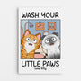 5990CUS1 personalized cat canvas wall art wash your little paws 5990C
