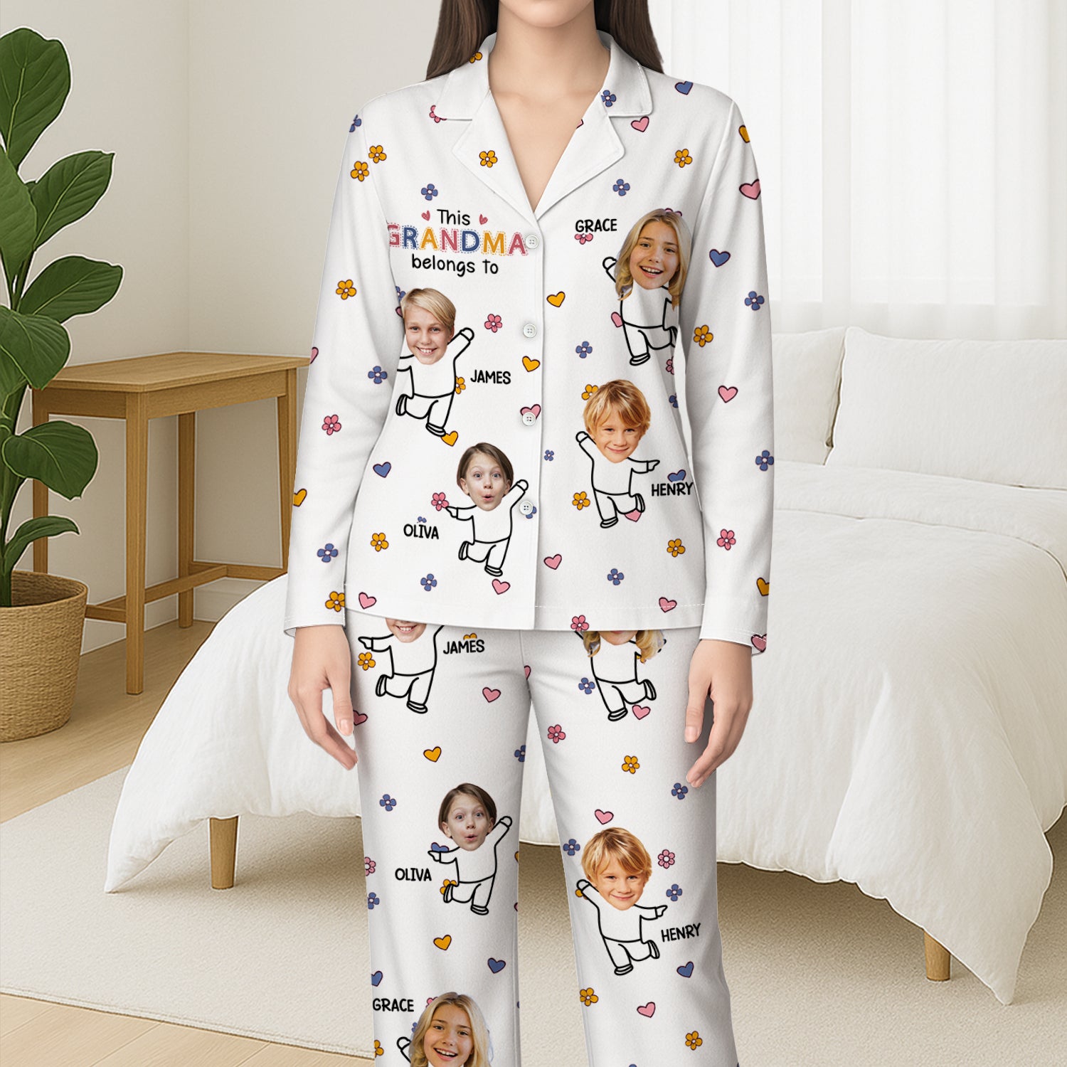 5996VUS3 pajamas with grandkids faces personalized gifts for grandparents 5996V6YNA