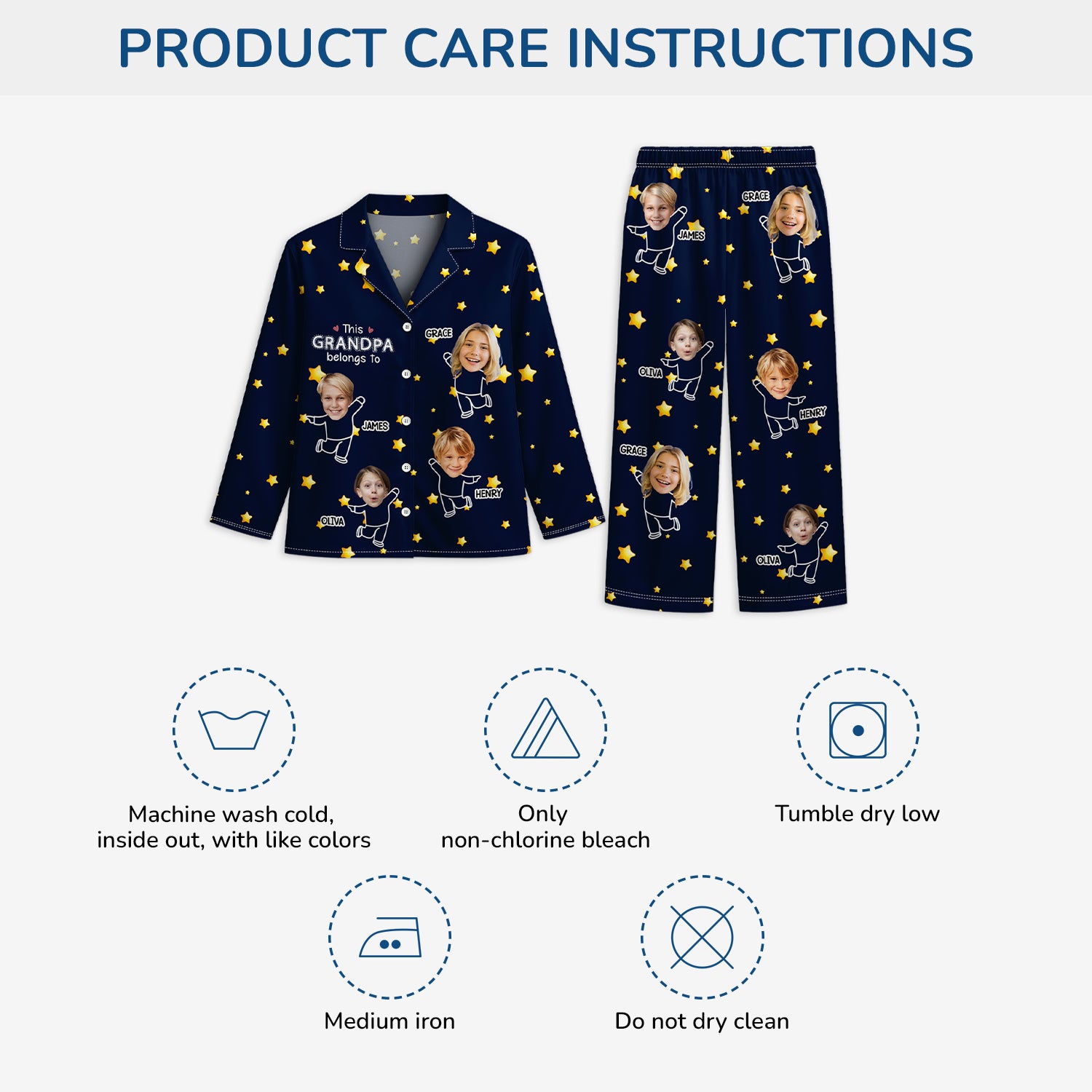 5996VUS4 pajamas with grandkids faces personalized gifts for grandparents 5996V6YNA