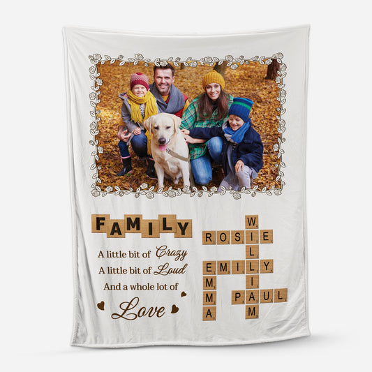 6003BUS1 family photo blanket personalized crossword gifts for family 6003B3VZI