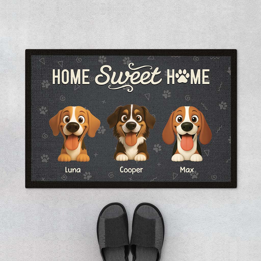 6005DUS1 personalized gifts for dog lovers home sweet home doormat 6005D3VTC