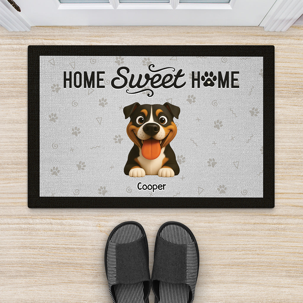 6005DUS2 personalized gifts for dog lovers home sweet home doormat 6005D3VTC